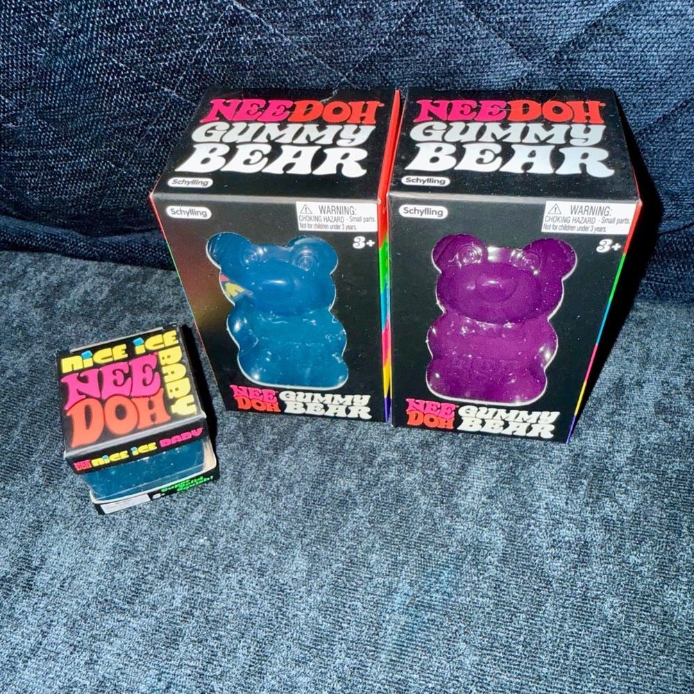 Schylling Nee Doh 2 Gummy Bears & Nice Ice Baby Squishies